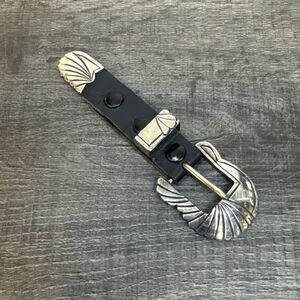 Vtg Navajo Sterling Silver Deep Stamped 3 Piece Ranger Belt Buckle 42.7g Ben